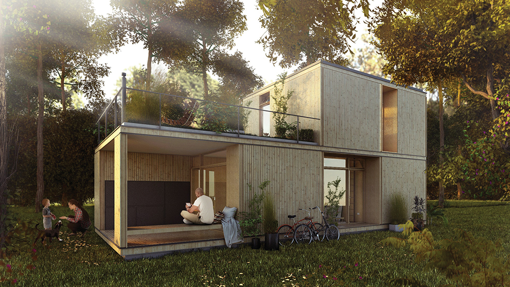 La casa diseñada por el estudio BaBO muestra una notable modularidad.
